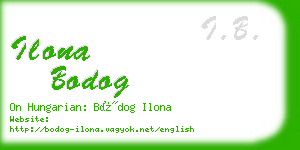 ilona bodog business card